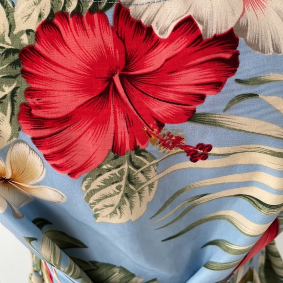 Sleeveless Tropical print sundress with tie waist/M - Picture 4 of 6